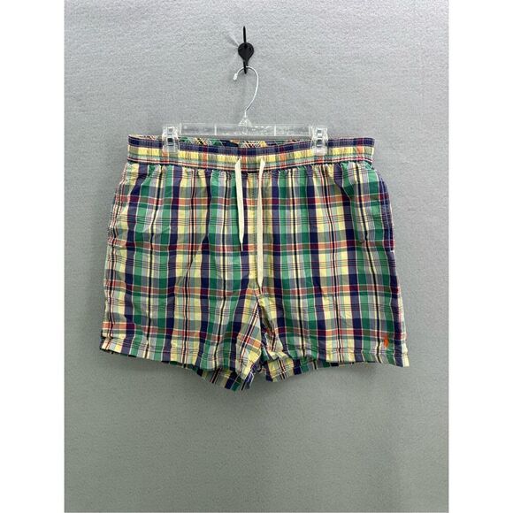 Polo Ralph Lauren Other - Vintage Polo Ralph Lauren Mens Multicolor Plaid Drawstring Swim Trunks Size 2XL